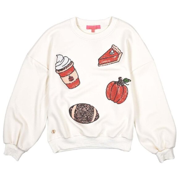 Sequin Fall Crew Pullover - Picture 1 of 2